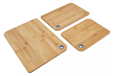 Orsina Set Of Three Acacia Wood Chopping And Serving Boards With Metal RingsDurable Wooden Cutting Boards from B&Q