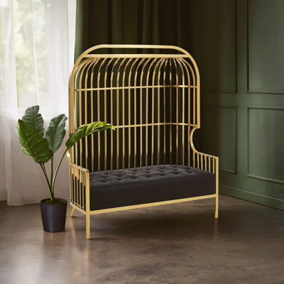 Orsina Eliza Two Seat Dome Cage Gold Finish Sofa from B&Q