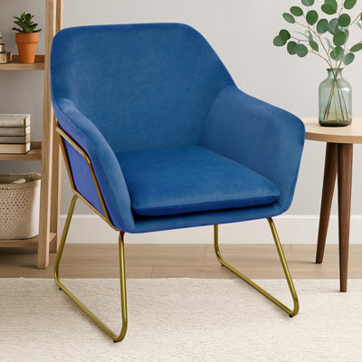 Orsina Practical And Functional Midnight Velvet ArmchairEasily Maintained Velvet ChairIndoor Dining Chair from B&Q
