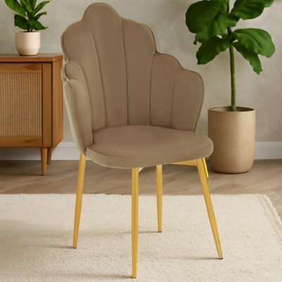 Orsina Mink Velvet Dining Chair Durable & Adjustable Velvet Office ChairBackrest Mink Accent Chair from B&Q