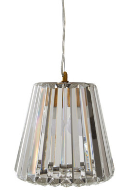 Orsina Bronze Cone Pendant LightGeometric Crystal Glass ShadeContemporary Boutique Fixture For Dining Room from B&Q