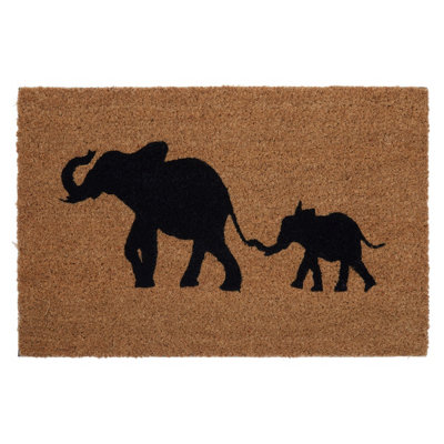Orsina Elephant & Baby Elephant Doormat from B&Q