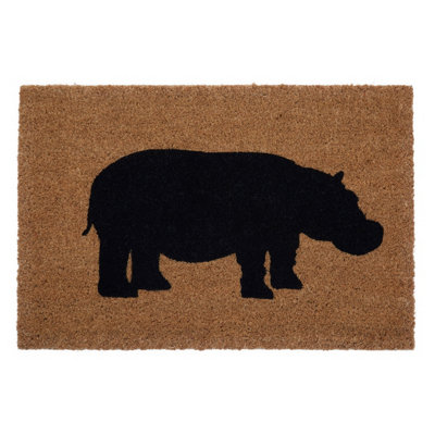 Orsina Hippo Illustration Coir Doormat