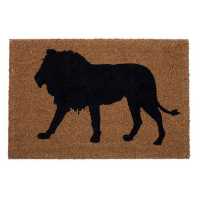 Orsina Lion Face Patterned Doormat from B&Q