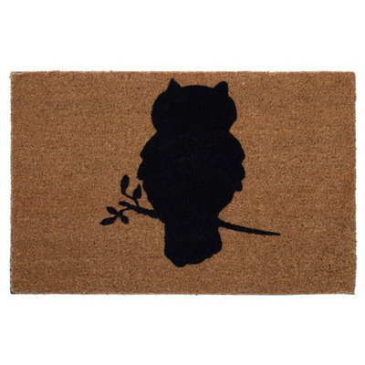 Orsina Owl Bird Printed Fiber Doormat