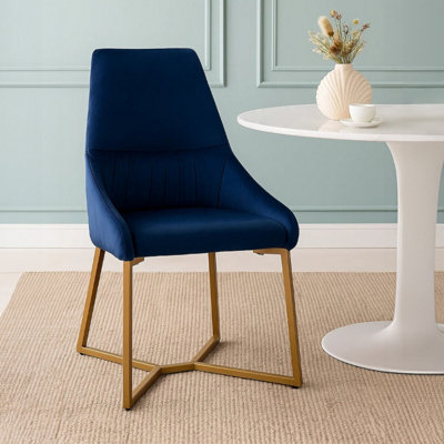 Orsina Midnight Velvet Dining ChairOccasional Arm Chair For LoungeLiving Room Sturdy Base With Soft Cushioning from B&Q