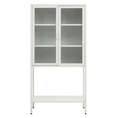 Orsina Industrial Two Door White Metal CabinetStylish Storage Cabinet For BedroomContemporary Sideboard Cabinet from B&Q