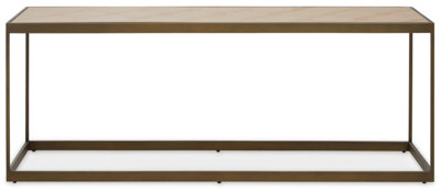 Orsina Brown Coffee TableOak Veneer Wooden Top With Brushed Brass Steel FrameSledge Base Coffee Table from B&Q