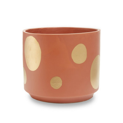 Orsina Gold Speckled Ceramic PlanterModern Large Ceramic Garden Pot For HomeCeramic Pots For Indoor Plants from B&Q