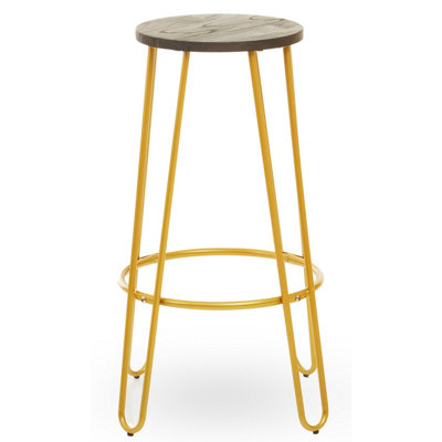 Orsina Contemporary Gold Finish Metal Bar StoolHairpin Stool Kitchen CounterVersatile Breakfast Stool For Home from B&Q