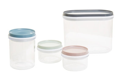 Orsina Durable Storage Container Set, Sturdy 4 Piece Kitchen Storage Set,  Dishwasher Safe Plastic Container Set