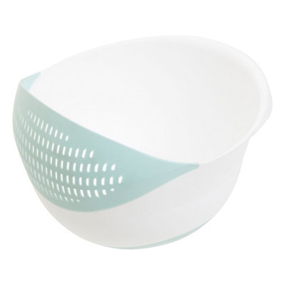 B&Q -  Durable Green And White 4 Liter StrainerEffortless Water Drainage Round StrainerLightweight Strainer