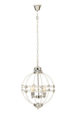 Orsina Pendant Light In Clear Acrylic And Chrome FinishGlobe-Shaped Traditional Chandelier With Round Cut Crystals from B&Q