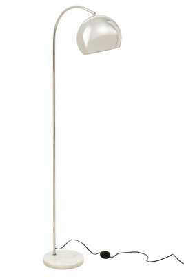 Orsina Chrome Arched Floor LampWhite Marble Base Standing LightAdjustable Dome Shade Floor Lamp For Living Room from B&Q