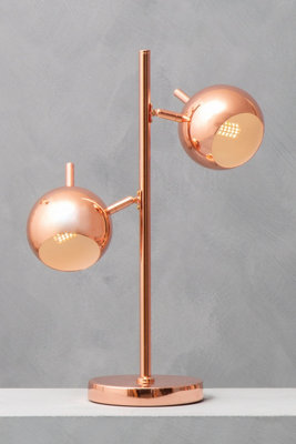 Orsina Copper Finish Arched Table Lamp With Dual ShadesAdjustable Metal Dome Desk LightModern Table Lamp from B&Q