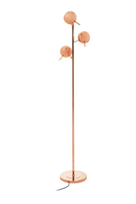 Orsina Copper Finish Floor Standing LampArched Three Light Floor LampSturdy Metal Frame With Dome Shades from B&Q