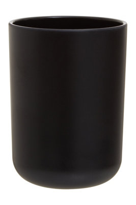 Orsina Designer Black Tumbler With TrimMinimal Bamboo Fibre Water TumblerCompact Decor Tumbler For Razors from B&Q