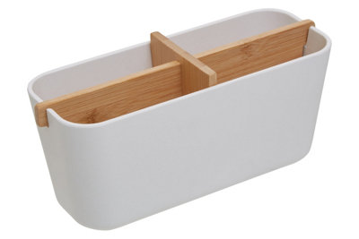 Orsina 4 Compartment White OrganizerEco-Friendly Desk OrganizersSub-Grid Drawer OrganizerCupboard Organizer from B&Q
