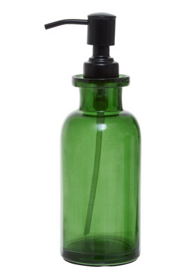 Orsina Green Glass Soap Dispenser With Pump And Vintage-Inspired DesignStylish Refillable Dispenser For Liquid from B&Q