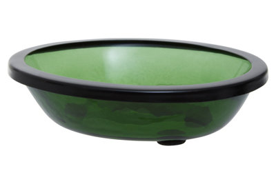 B&Q -  Interiors By Premier Elegant Green Glass Soap Dish With Vintage-Inspired DesignStylish Bathroom Dish For Holding Bar Soap