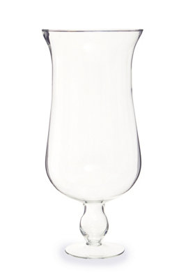 Orsina Clear Glass Fluted VaseDecorative Vase With Pedestal BaseLarge Cylinder VaseIdeal For Kitchen Counter from B&Q