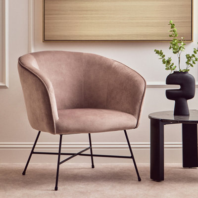 Orsina Mink Velvet ChairComfy Mink Outdoor Metal Legs Velvet ChairEffortless Cleaning Velvet Chair from B&Q