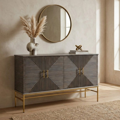  - Suar Grey Wash Mango Wood Sideboard