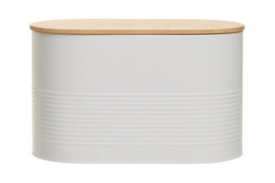 Orsina Stylish Design White Bread BinDurable Bread Bin For Dining TableNatural Bamboo Lid Bread Container