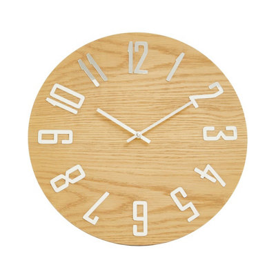 Orsina Minimalist Natural Wall ClockEco-Friendly Big Clock On The WallEasily Maintained Large Outdoor Clock from B&Q