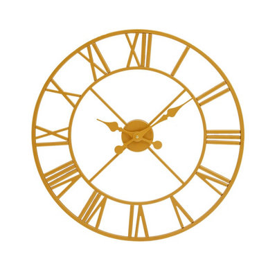 Orsina Gold Finish Wall ClockRoman Numeral Analogue Clock With Spade HandsDecorative Silent Clock For Display from B&Q