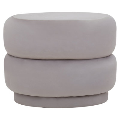 Premier Housewares Interiors By Premier Mink Velvet Round FootstoolRound Stool With Tufted DetailsPouffee With Decorative Round Design from B&Q