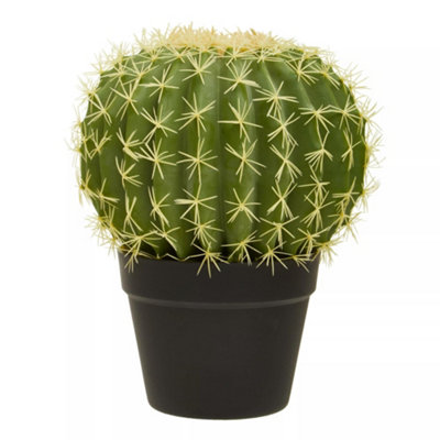 B&Q -  Fiori Artificial Cactus In Plastic PotDesert-Inspired Faux Plant For Windowsill Or Tabletop
