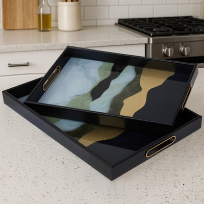 Orsina Celina Set Of Two Rectangular Trays Assorted Colour from B&Q
