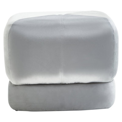 Premier Housewares Interiors By Premier Grey Velvet StoolPlush Round Velvet Seat On Gold Metal LegsCompact Ottoman Footstool For Living Room from B&Q