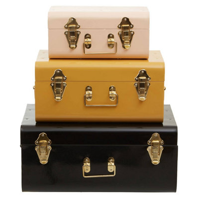 B&Q -  Parley Set Of Three Assorted Storage Trunks
