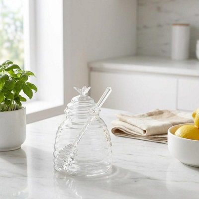 Garden Greatness Frasco Glass Honey Jar With Dipper from B&Q