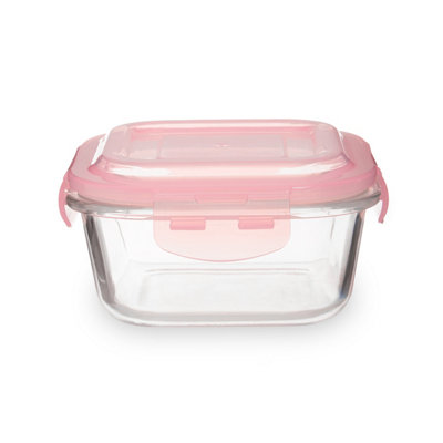 Orsina 520Ml Square Food Storage ContainerBpa-Free Pp Pink Lid Kitchen Food Storage ContainerFood Containers from B&Q
