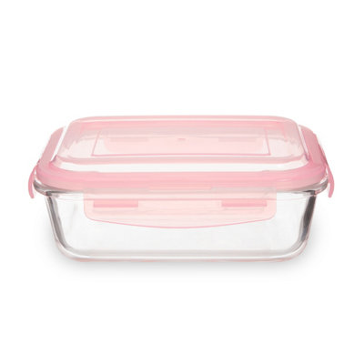 Orsina 1040Ml Rectangular Food Storage ContainerBpa-Free Pink Lid Kitchen Food Storage ContainerFood Containers from B&Q