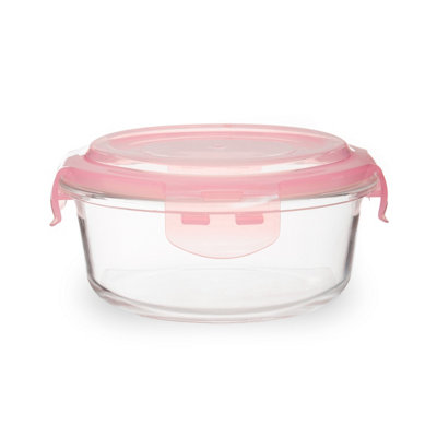 Orsina 620Ml Round Food Storage ContainerBpa-Free Pp Pink Lid Kitchen Food Storage ContainerFood Containers from B&Q