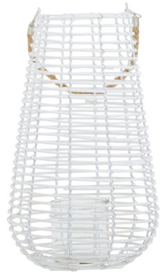 Orsina Lentigo Large White Rattan Lantern from B&Q
