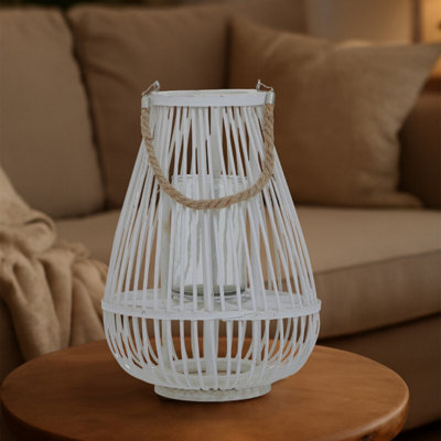 Orsina Lentigo Small White Bamboo Lantern from B&Q