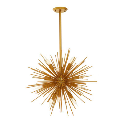 Orsina Brass Finish Metal Pendant LightLuxe Contemporary Ceiling Light With 12 Bulb Holders from B&Q