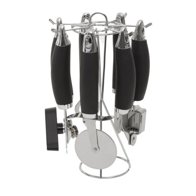 Orsina 5 Pc Kitchen Gadget Set With Rotatable StandStainless Steel Kitchen Tool SetKitchen Utensils With Holder from B&Q