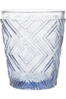 Orsina Vibrant Embossed Blue Glass TumblersVintage-Style Crystal Drinkware For WhiskeyCrystal Drinking Glasses from B&Q