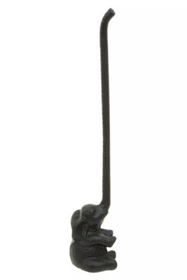 Orsina Fauna Black Elephant Toilet Roll Holder Art from B&Q