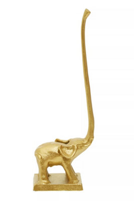 Orsina Fauna Gold Finish Elephant Toilet Roll Holder from B&Q
