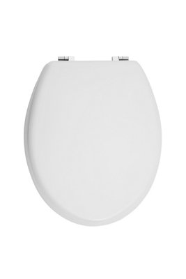 Orsina Luxe Matte White Toilet SeatSturdy Oval Toilet Seat With Zinc Alloy HingesReliable Bathroom Seat from B&Q
