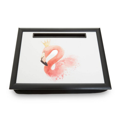 Orsina Cushioned Base Queen Flamingo Lap Tray With Ipad HolderStylish Tray For BedroomRaised Rim Kitchen Tray from B&Q