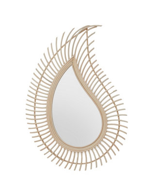 Orsina Teardrop Natural Rattan Wall MirrorLarge Wood Wall MirrorMirror With Rattan FrameReliable Tear Mirror from B&Q