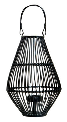 Orsina Elegant Design Black Lantern With Hoop HandleFunctional Black Tealight LanternSleek Large Candle Lantern from B&Q